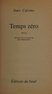 Copertina di Temps zéro